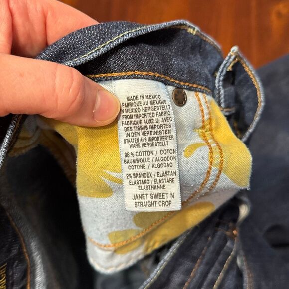 Lucky Brand Dark Wash Blue Janet Crop Straight Jeans Women’s 6 - 28 - Picture 8 of 9